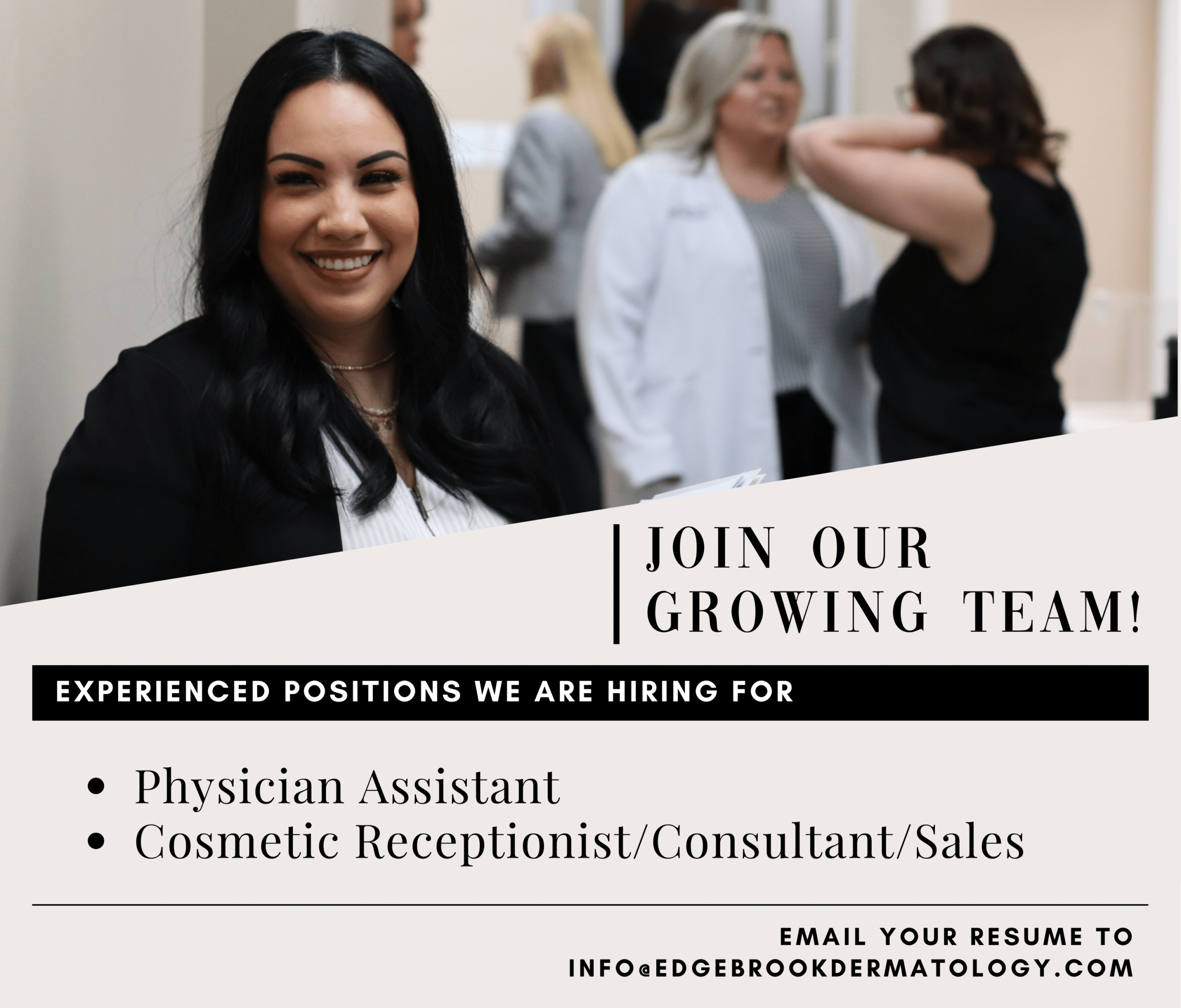 White & Brown Modern Hiring Poster (12 × 8 in) (8.2 × 5 in)